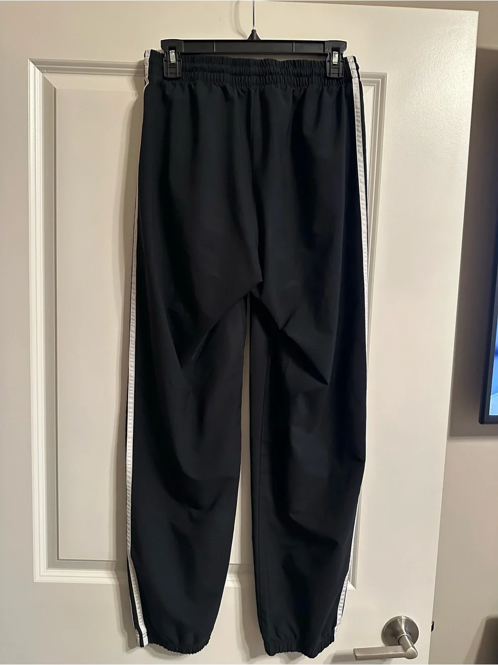 adidas Black Joggers with White Side Stripes - Mens